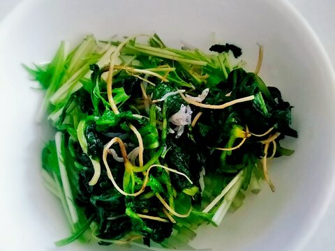 間引き菜と水菜のサラダ